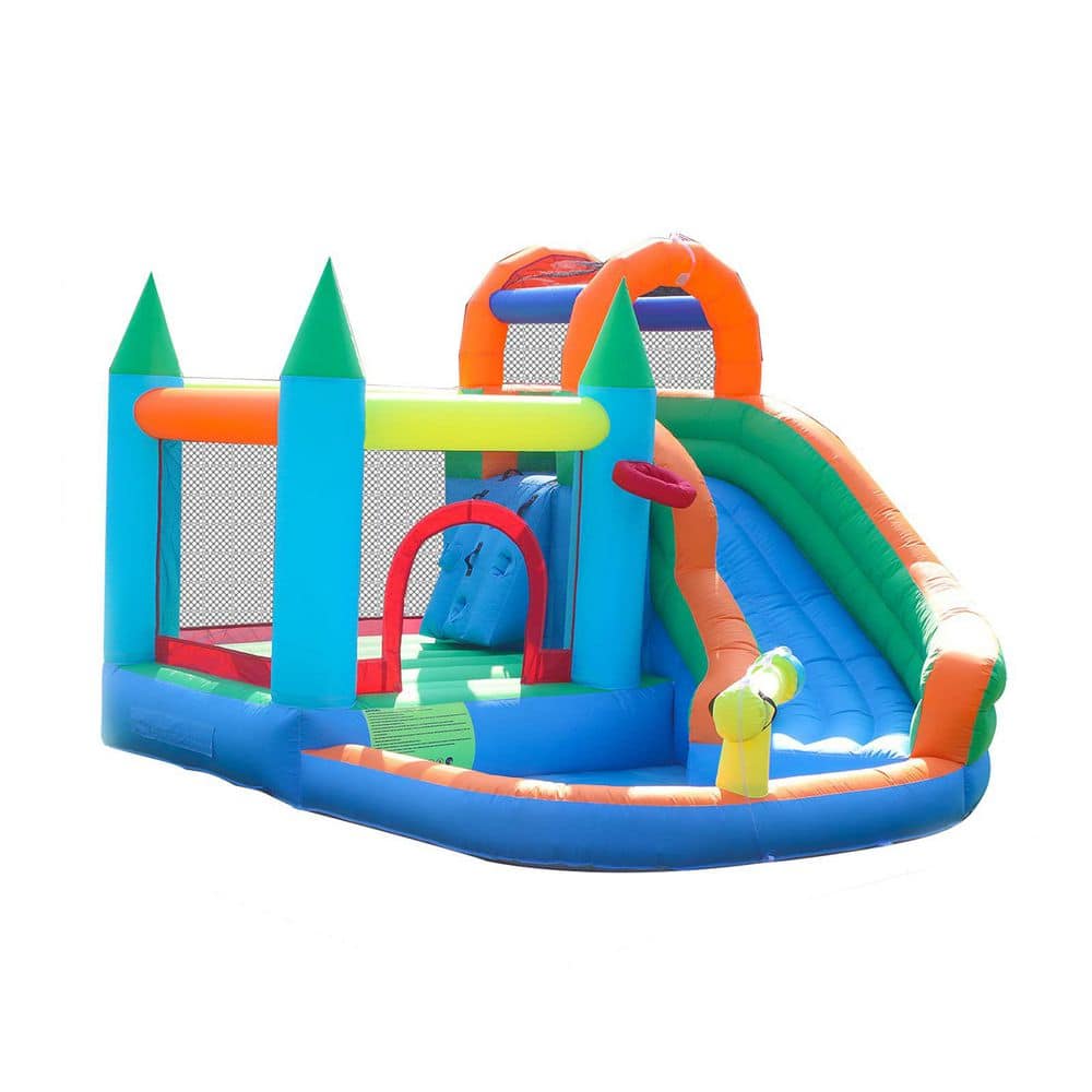 Inflatable Bounce House with Slide, Climbing Wall, Splash Pool, Water Cannon, Basketball Hoop, Ring Toss, Football Area price history on PriceWatchPro