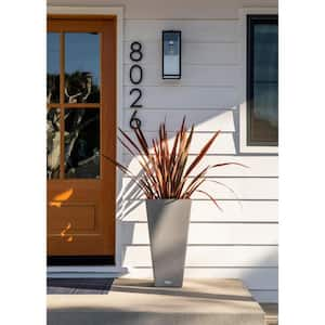 Midland 26 in. Gray Plastic Tall Square Planter