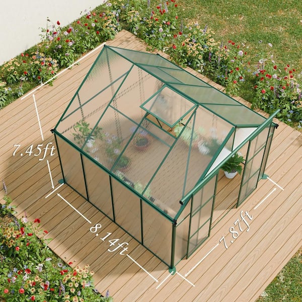 VAMOP 8 ft. W x 8 ft. D x 7.5 ft. H Aluminum Polycarbonate Heavy