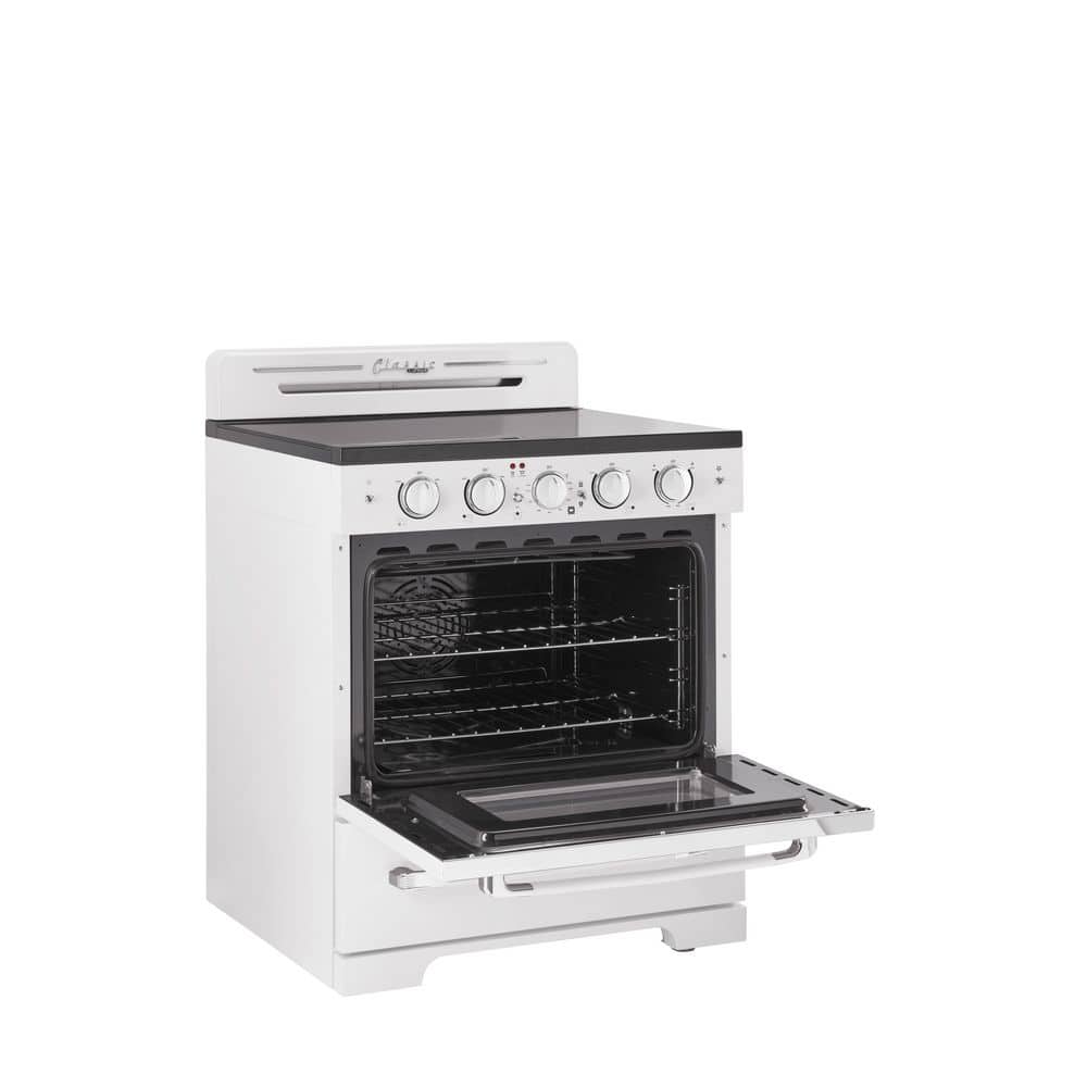 Marshmallow White 30" Retro Freestanding Electric Convection Range