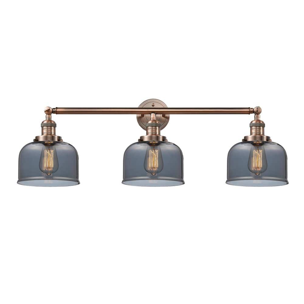Bell 32 in. 3-Light Antique Copper Vanity Light with Glass Shade price history on PriceWatchPro