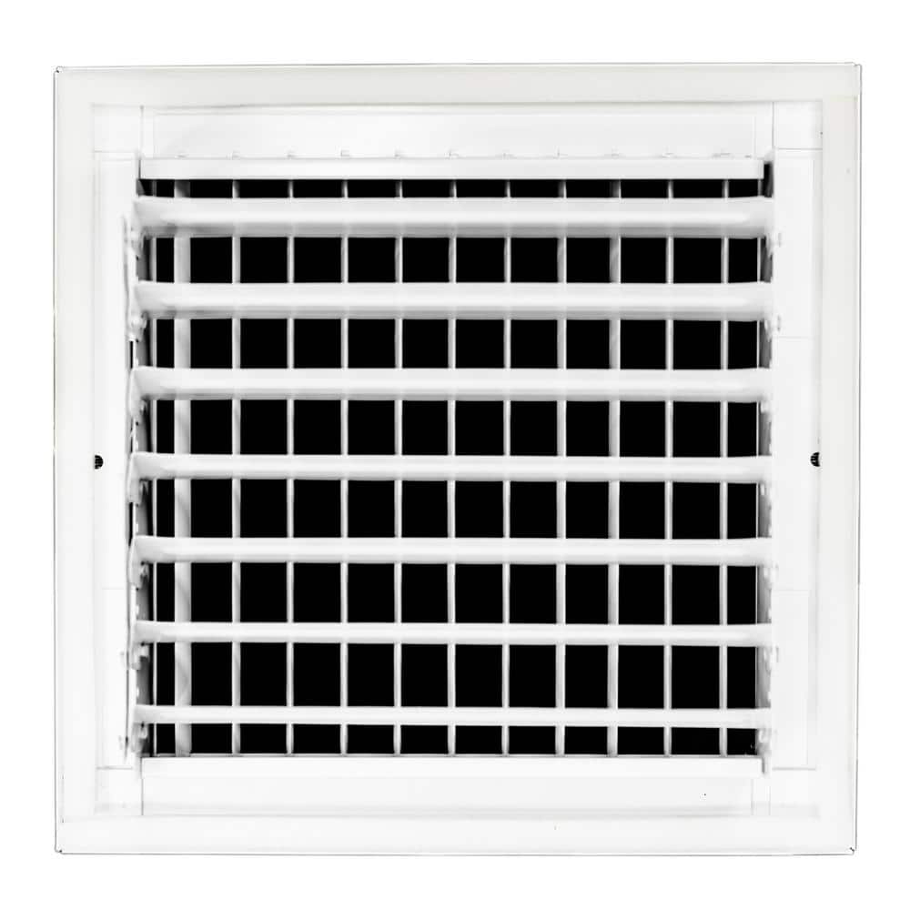 6 in x 6 in Adjustable White Metal Air Register