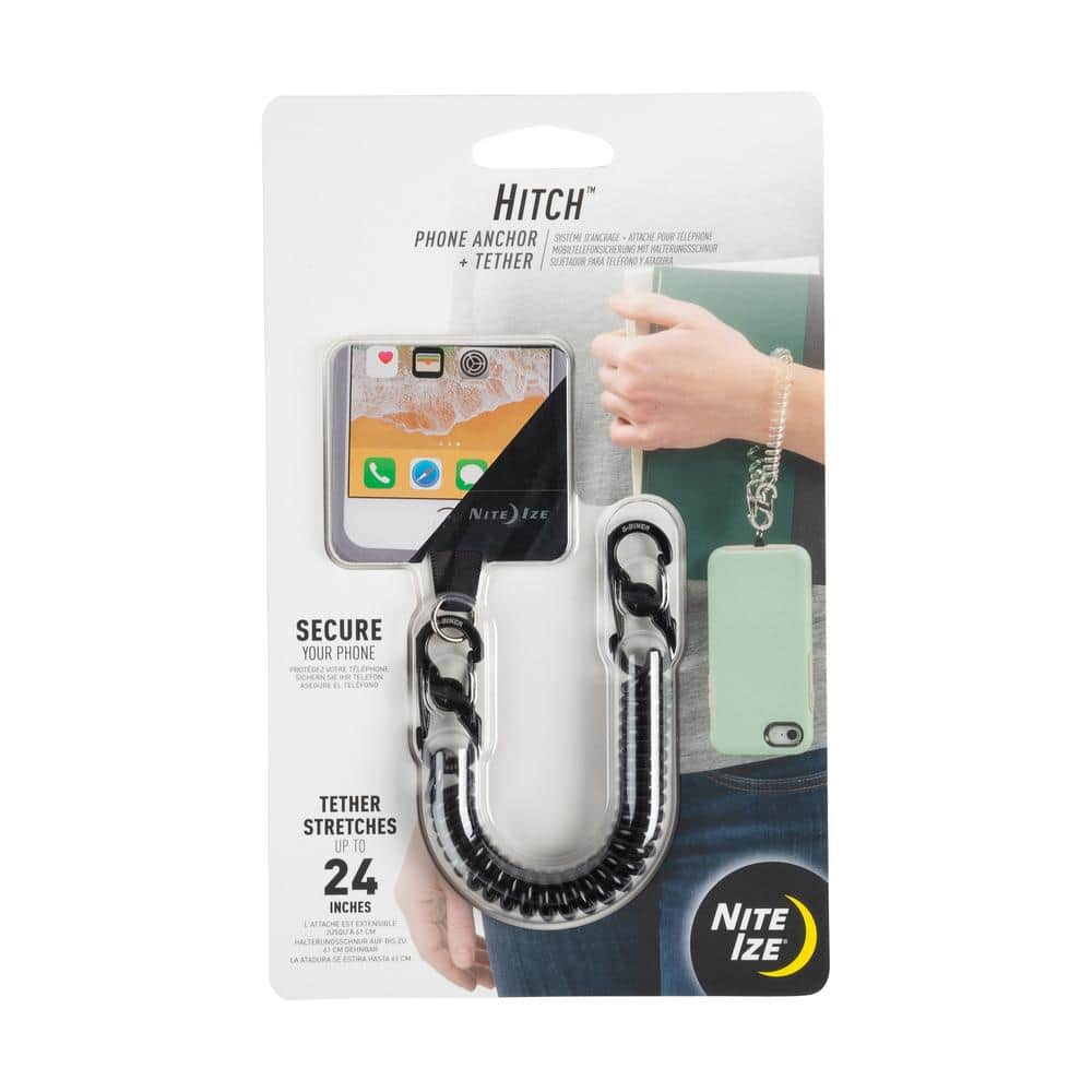 Nite Ize Hitch Phone Anchor and Tether Black Tether/Black MicroLock  HPAT-01-R7 - The Home Depot