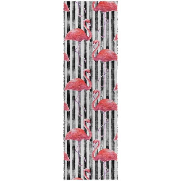 Dream Shag Premium Machine Washable Abstract ADS204 Pink 2 ft. x 7 ft. Runner Rug