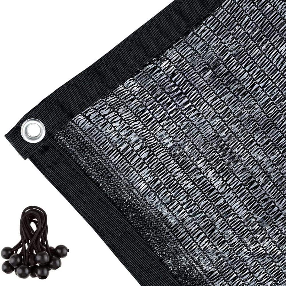 Agfabric 50% Sunblock Shade Cloth With Grommets 12 ft. x 20 ft. Black ...