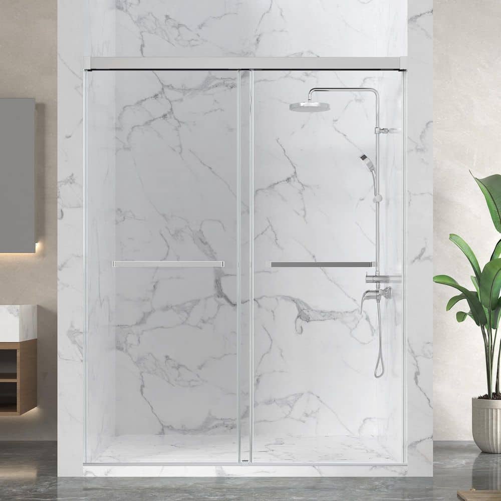ANZZI Ward Series 76 in. x 56-60 in. Frameless Sliding Bypass