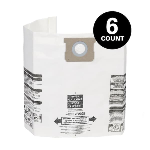 General Purpose Wet/Dry Vac Dust Collection Bags for 16 and 20 Gal. We
