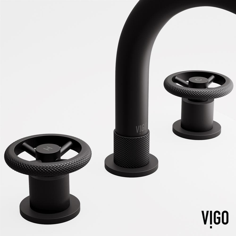 Matte Black Metal Transitional Widespread Bathroom Faucet