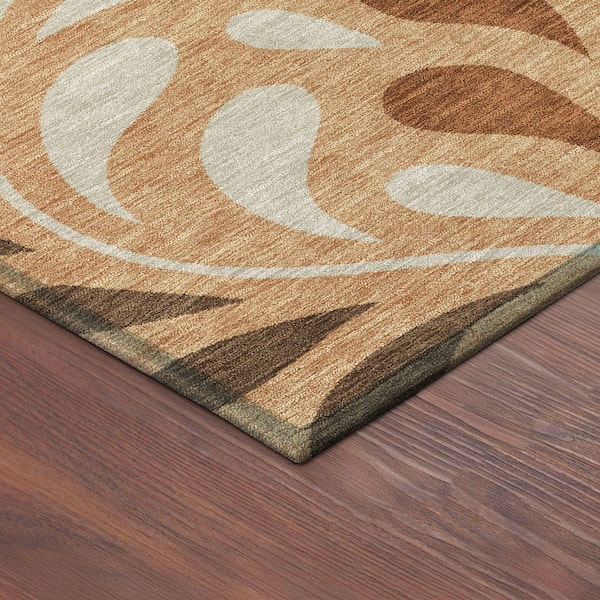 Chantille Machine Washable Indoor/Outdoor Abstract ACN2411 Copper 2 ft. x 3 ft. Accent Rug