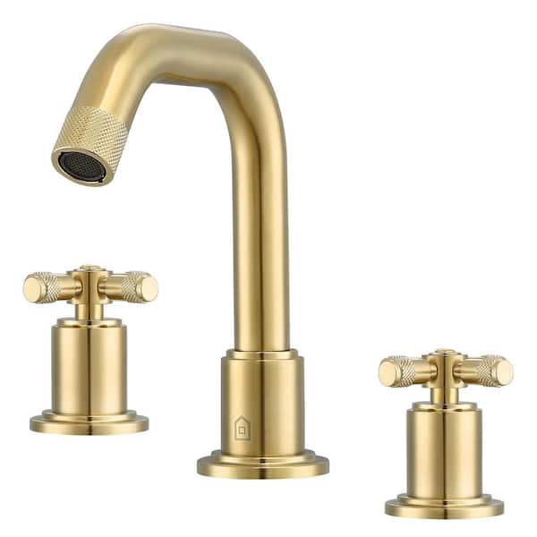 Ancona Uomo 8 in. Widespread 2-Handle Bathroom Faucet in Brushed Champagne Gold