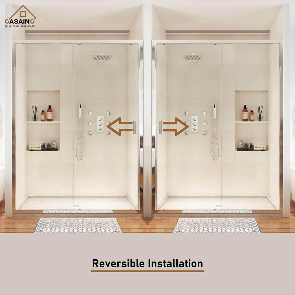 Chrome 48" x 72" Framed Single Sliding Shower Door