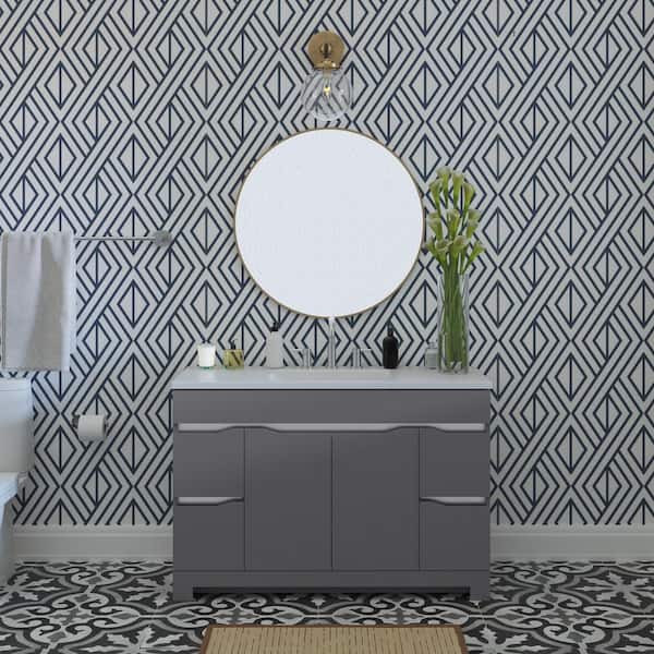 Home Decorators Collection Clare 49 in. Single Sink Cement Bath Vanity with White Cultured Marble Top (Assembled)