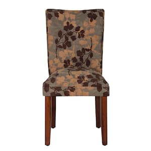 Parsons Textured Sage Floral Chenille Upholstered Dining Chair