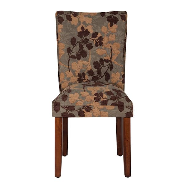 Homepop Parsons Textured Sage Floral Chenille Upholstered Dining Chair