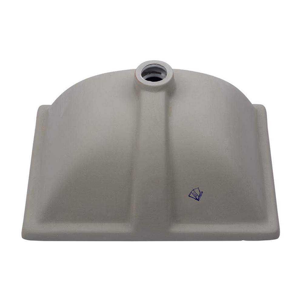 18.5" White Ceramic Rectangle Undermount Bathroom Sink