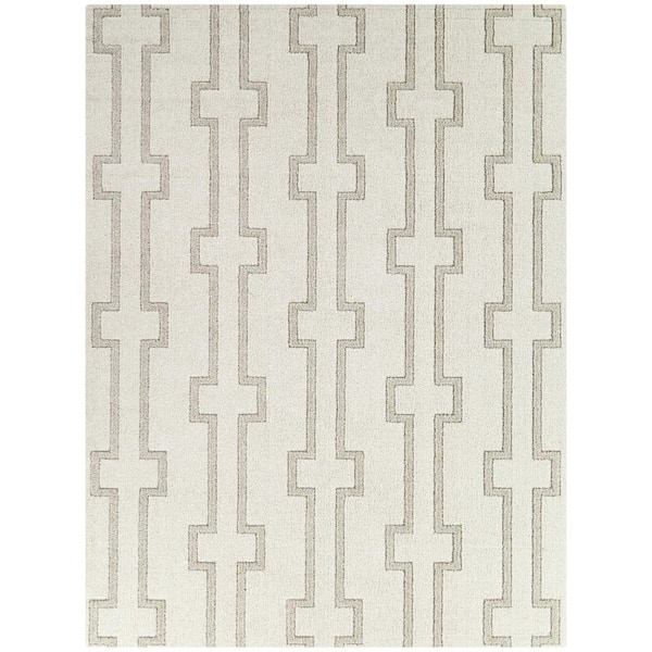 Iverson Cream 7 ft. 10 in. x 10 ft. Striped Area Rug