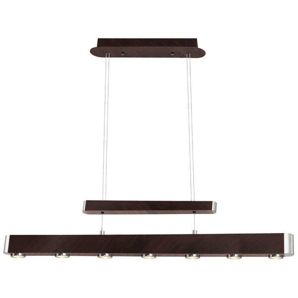 EGLO Chicago 7-Light Ceiling Mount Antique Brown and Matte Nickel Island Pendant-DISCONTINUED