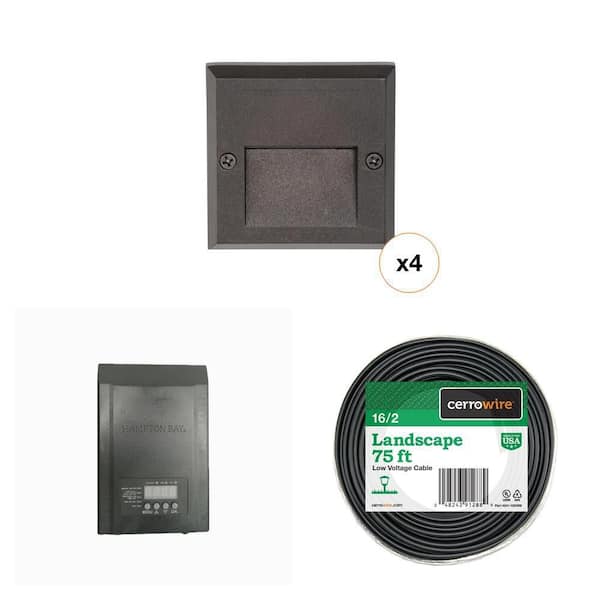 200-Watt Low-Voltage Transformer, 75 ft. 16/2 Wire, and 10.6 in. LED Deck Light Combo