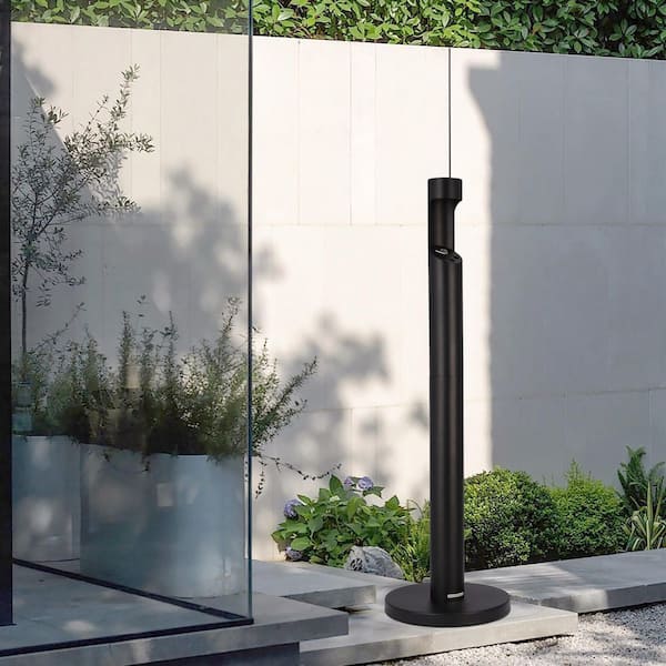 free standing outdoor cigarette bins SKYSHALO Cigarette Butt Receptacle, Commercial Cylinder Cigarette Butt  Container, Freestanding and Weatherproof Outdoor Ashtray