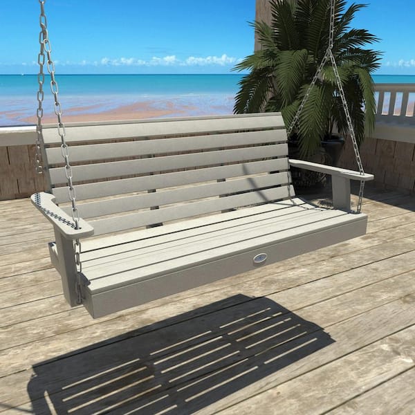 Riverside 5ft. 2-Person Cove Gray Recycled Plastic Porch Swing