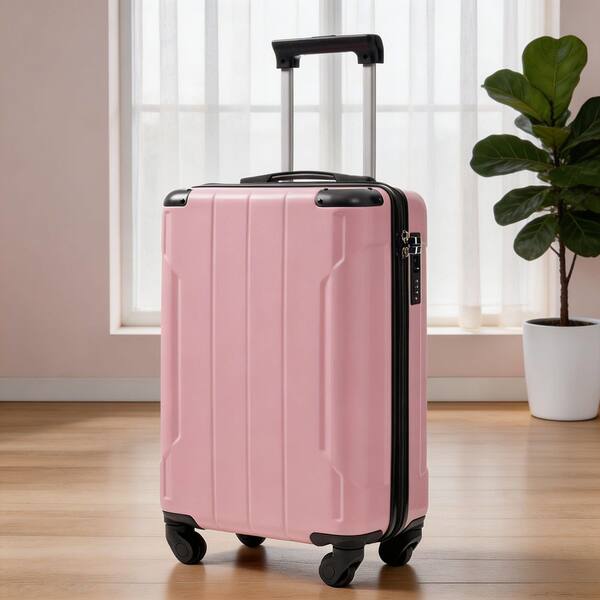 LIVACA 2-Piece Pink Lightweight ABS Plastic Hardshell Carry-On