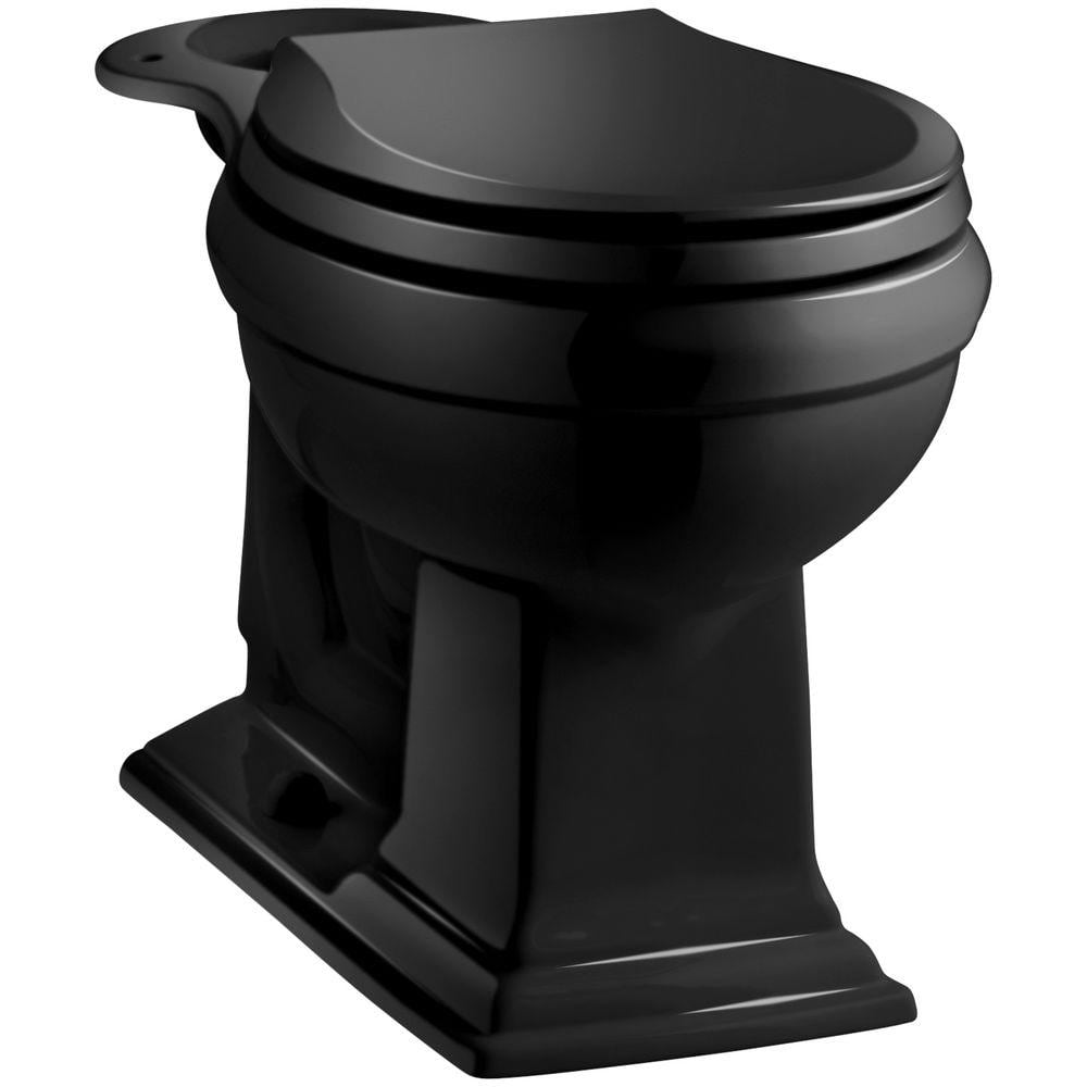 KOHLER Memoirs Comfort Height Round Front Toilet Bowl Only in Black Black  K-4387-7 - The Home Depot