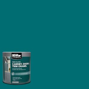 1 qt. #MQ6-35 Teal Motif Semi-Gloss Enamel Interior/Exterior Cabinet, Door & Trim Paint