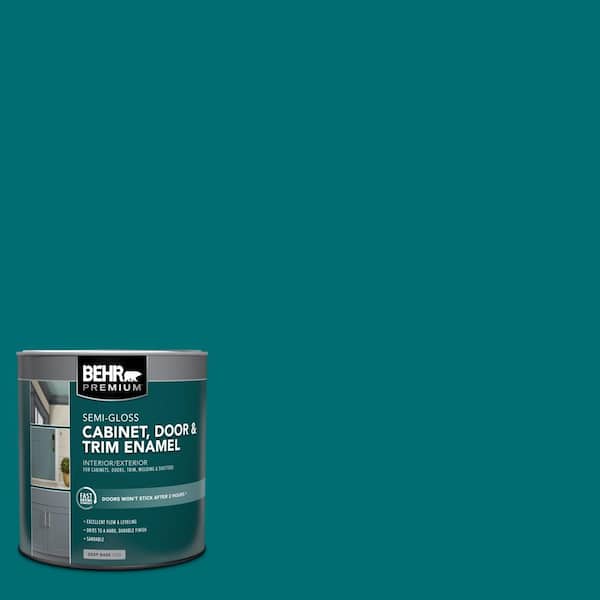 BEHR PREMIUM 1 qt. #MQ6-35 Teal Motif Semi-Gloss Enamel Interior/Exterior Cabinet, Door & Trim Paint