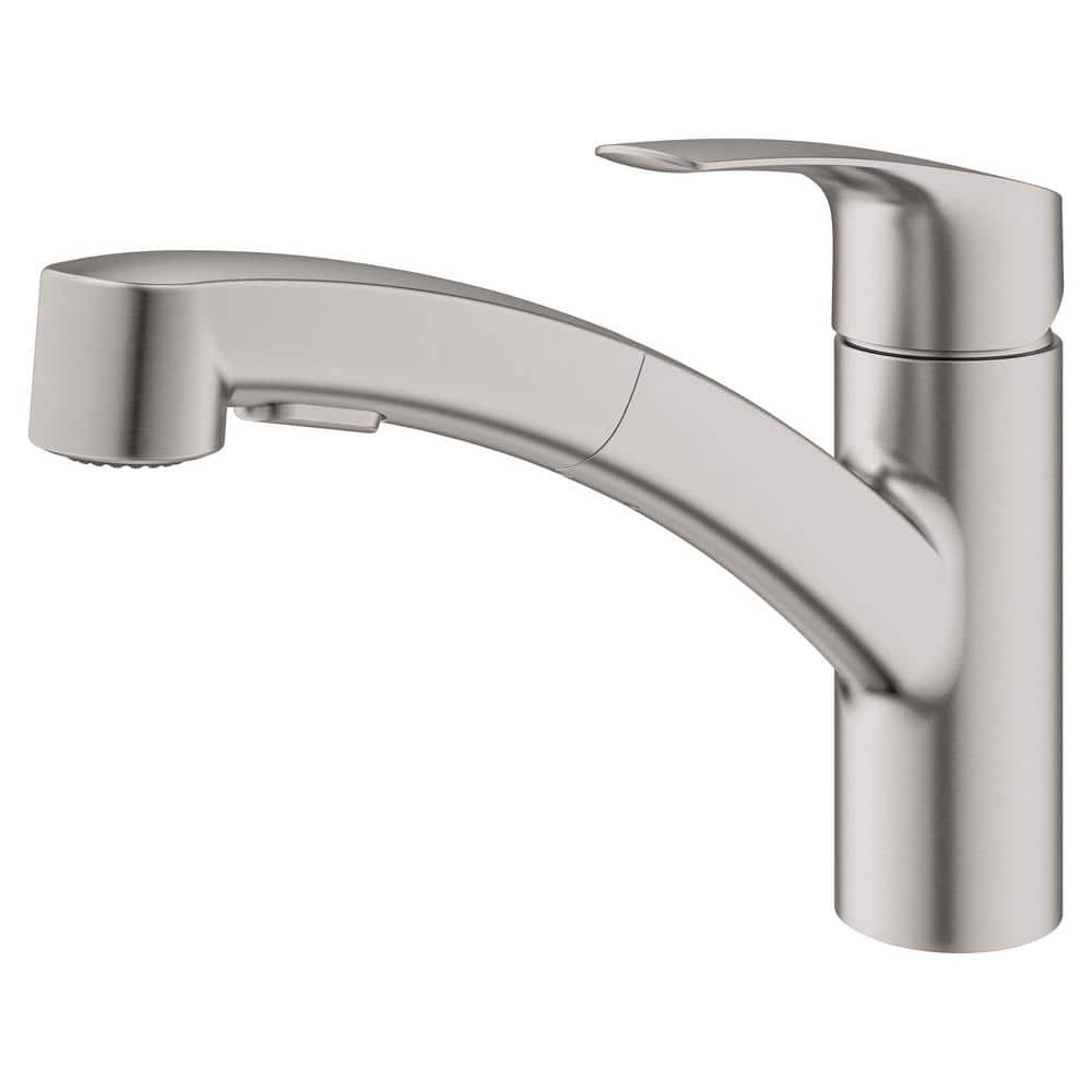 Eurosmart Sleek Stainless Steel Pull-Out Dual Spray Kitchen Faucet
