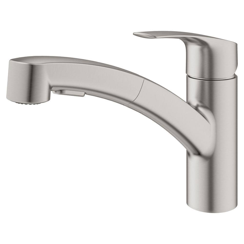 Eurosmart Sleek Stainless Steel Pull-Out Dual Spray Kitchen Faucet