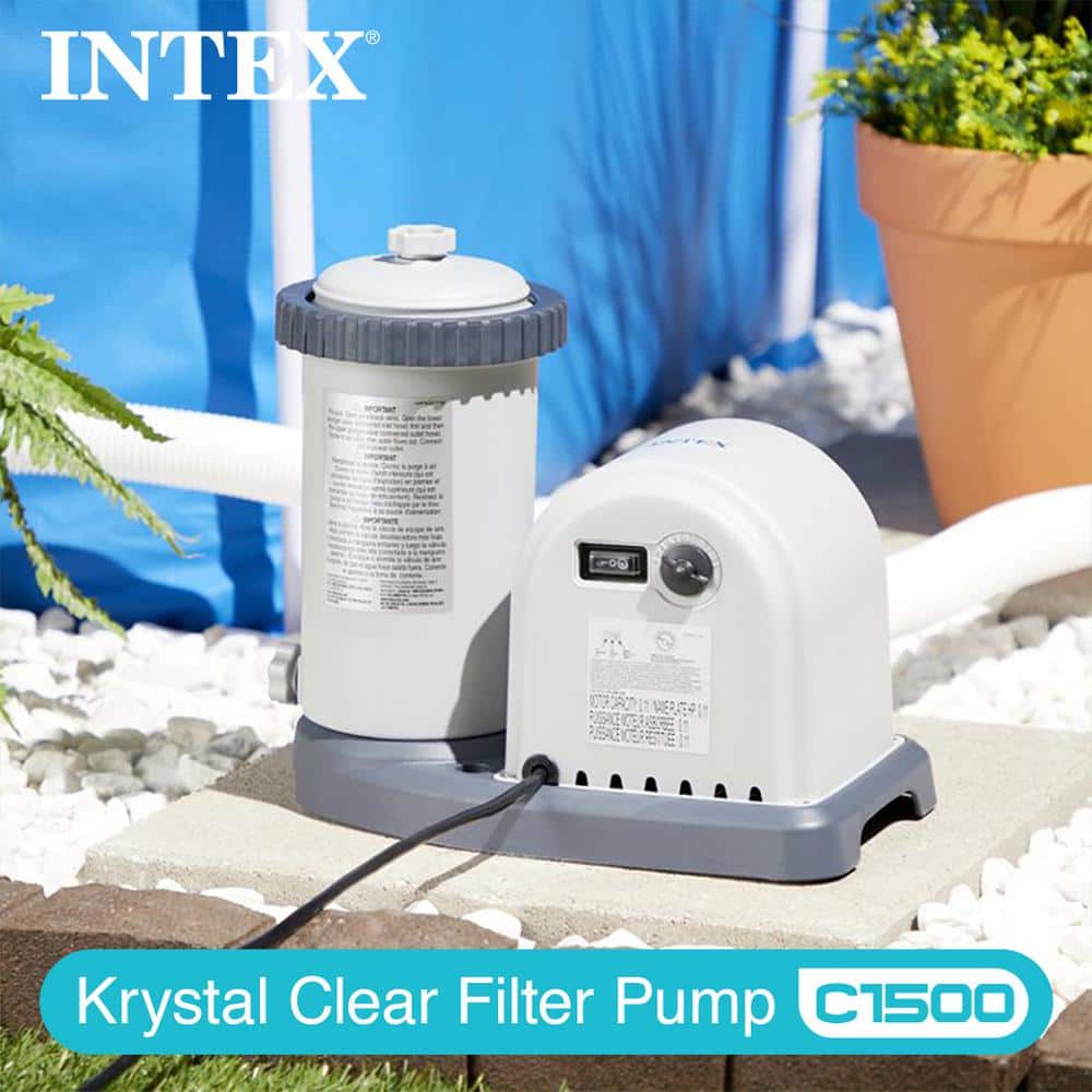 Intex 1500 GPH Gray Above Ground Pool Filter Pump