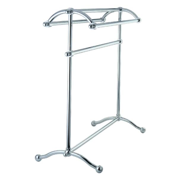 Vintage 4-Bar Freestanding Towel Rack in Polished Chrome