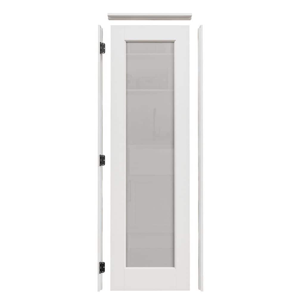 24 in. x 80 in. 1-Lite Frosted Glass Right White Solid Core Glass Single Prehung Interior Door plus Quick Assemble Jamb price history on PriceWatchPro