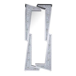 Noralie Glam Rectangle Wall Mirror in Mirrored & Faux Diamonds Framed 63 x 4