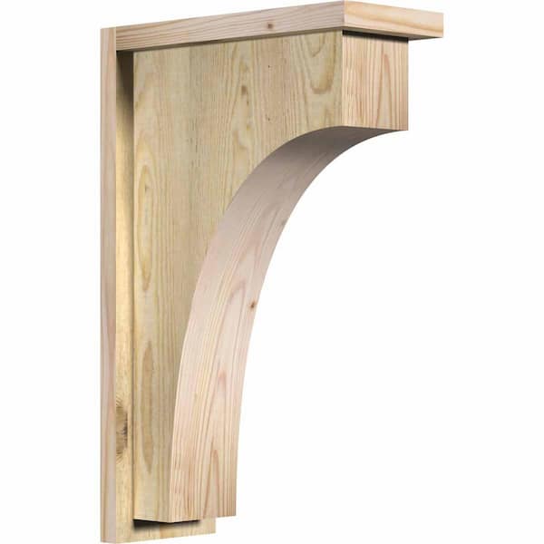Ekena Millwork 6 in. x 14 in. x 22 in. Douglas Fir Huntington Rough Sawn Corbel with Backplate