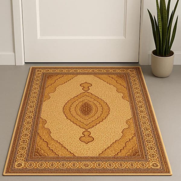 2 ft. x 4 ft. Red And Beige Moroccan Area Rug