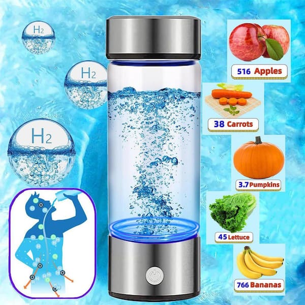 Anqtovp 16 oz. Hydrogen Water Bottle Generator 2pack Glass Cup SPE