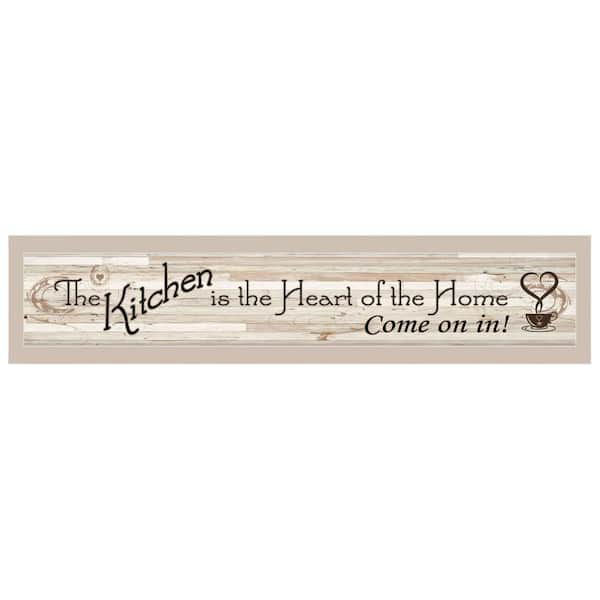 HomeRoots Kitchen Is The Heart by Unknown 1 Piece Framed Graphic Print Typography Art Print 7 in. x 32 in. .