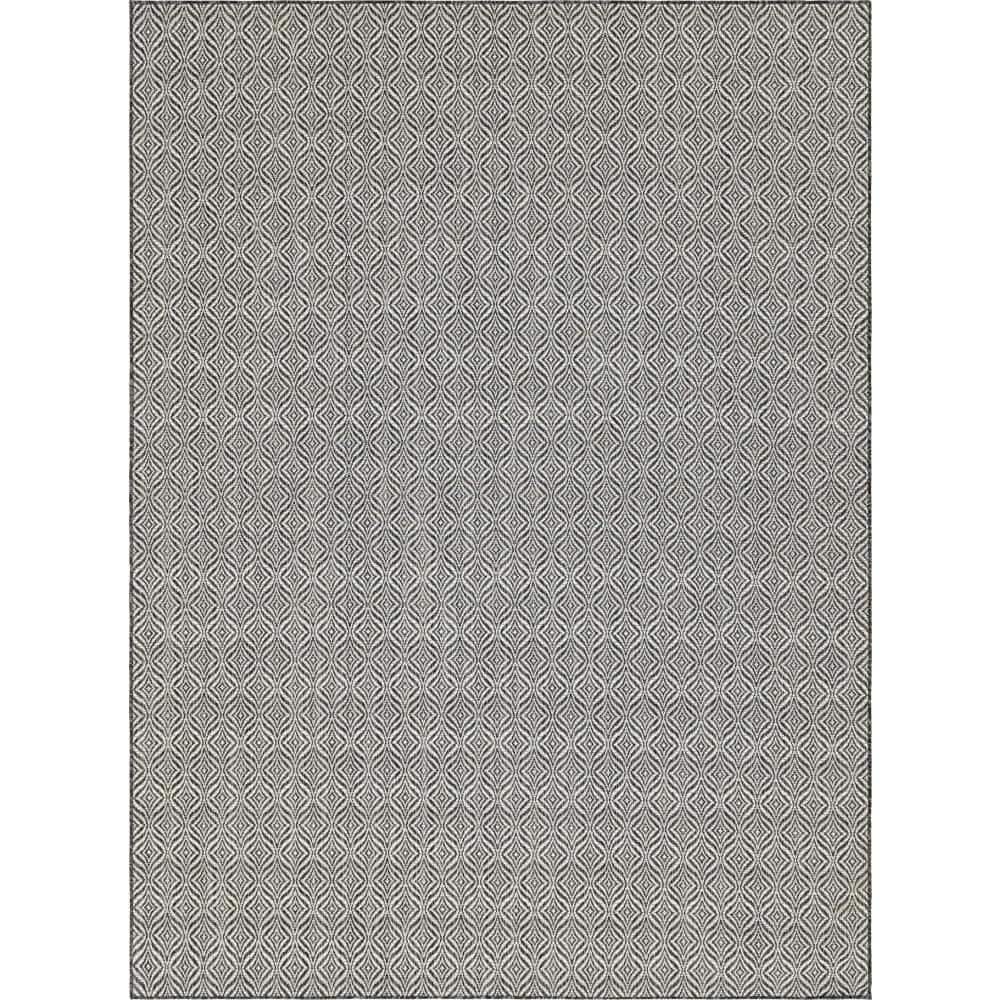 Unique Loom Outdoor Trellis Deco Trellis Charcoal 9 ft. x 12 ft. Area