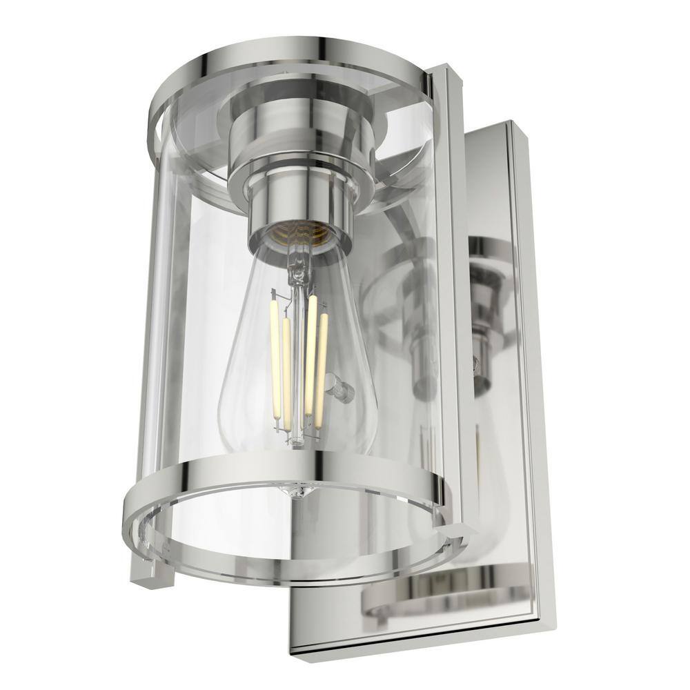 Polished Nickel Dimmable Art Deco Wall Sconce