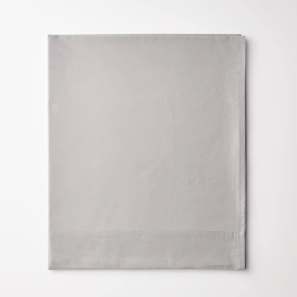 Company Cotton Gray Smoke Solid 300-Thread Count Cotton Percale Oversized Queen Deep Pocket Flat Sheet price history on PriceWatchPro