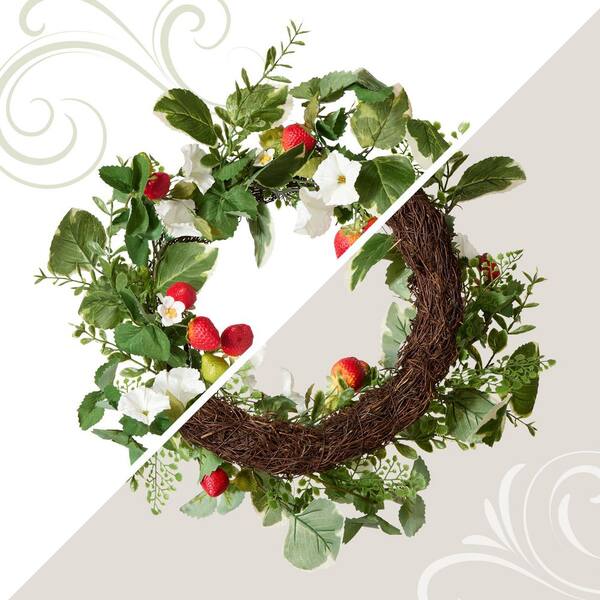 National Tree Company 22 in. Artificial Petunia and Strawberry
