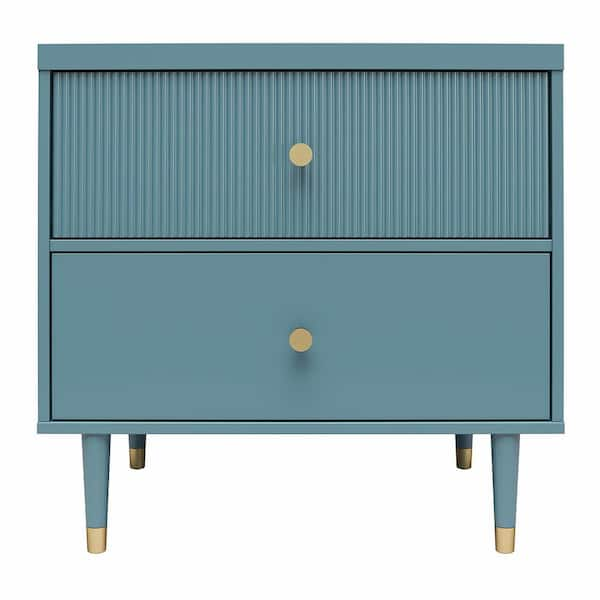 CosmoLiving by Cosmopolitan Elizabeth Smoke Blue 2-Drawer 25 in. W ...