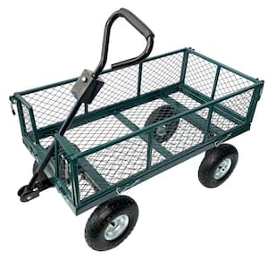 40 in. L x 20 in. W x 22 in H, 8.25 cu. ft. capacity Small Steel Mesh Garden Cart/Wagon with Foam Wheels