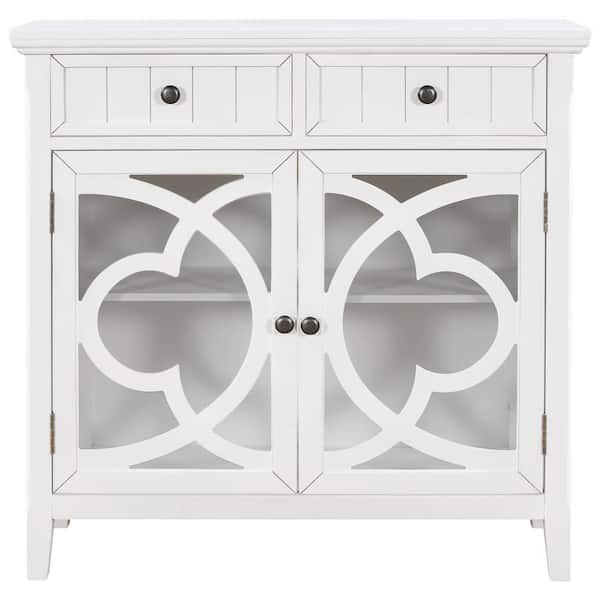 Tileon 35.4 in. W x 11.8 in. D x 35.4 in. H in White MDF Ready to Assemble Kitchen Cabinet with Solid Wood Frame & Legs