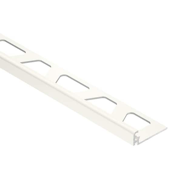 Jolly Bright White Color-Coated Aluminum. 25 in. x 98.5 in. Metal L-Angle Tile Edge Trim
