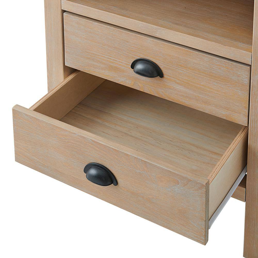 Arden Light Driftwood 4-Piece Pine Wood Bedroom Set