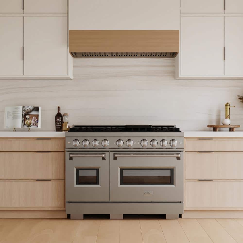 ZLINE 48" Stainless Steel Dual Fuel Range with 8 Burners and Griddle