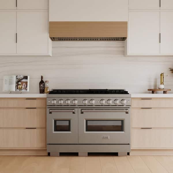Classic 48 in. 8-Burner Dual Fuel Range with Double Oven in Stainless Steel