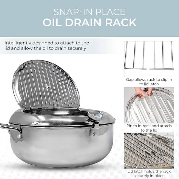 ALPHA Living Large Stainless Steel Deep Fryer Pot SDF-04 - The